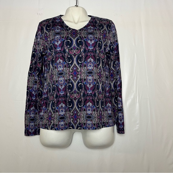 5/$25 Croft & barrow women long‎ sleeve V-neck cotton comfort classic multicolor - Picture 1 of 13